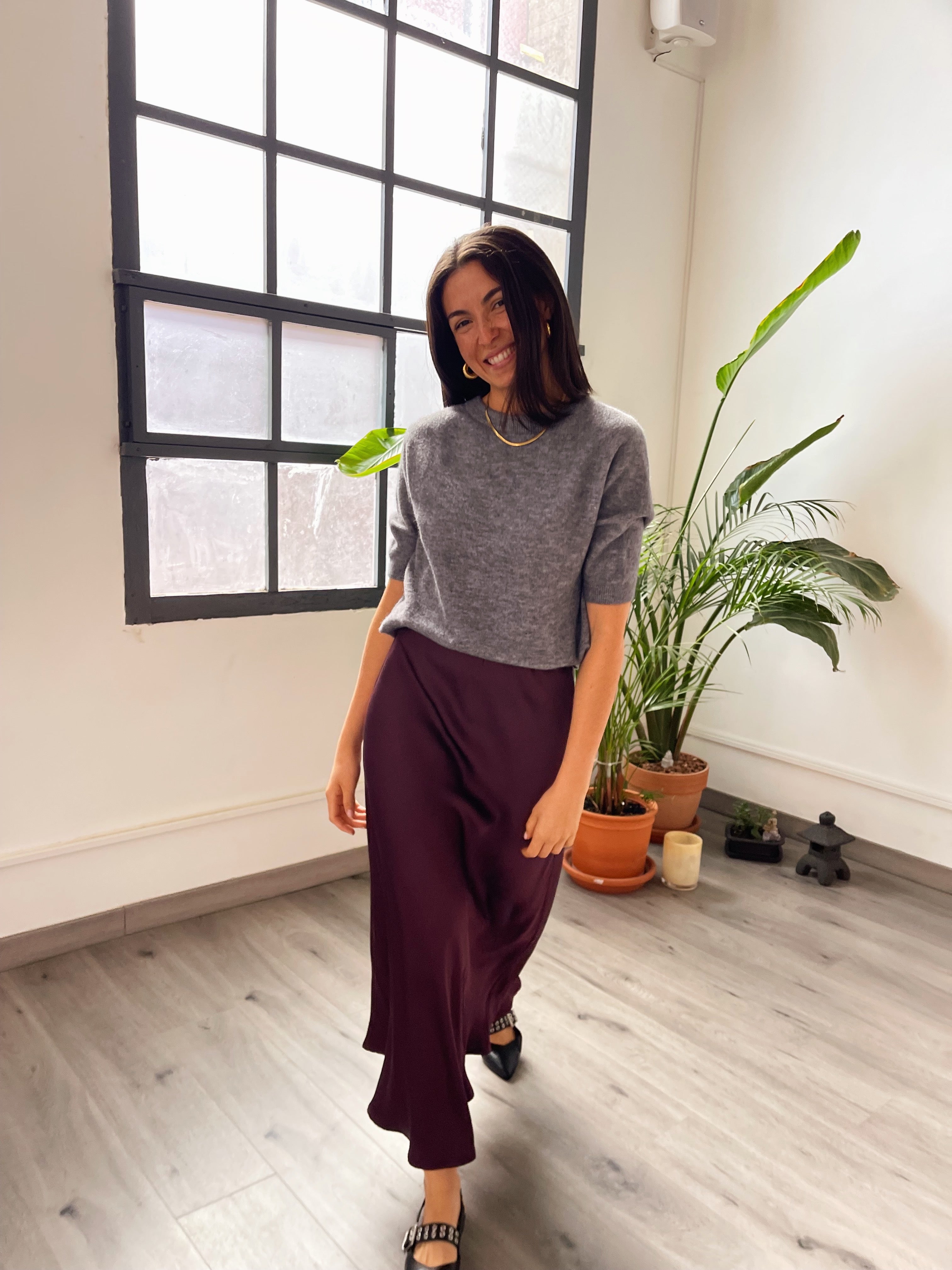 Gray Knitted T-Shirt