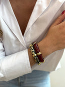 Set of 2 Gemini Bracelets - Burgundy