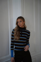 Pull Fin Raph - Chocolat/Bleu