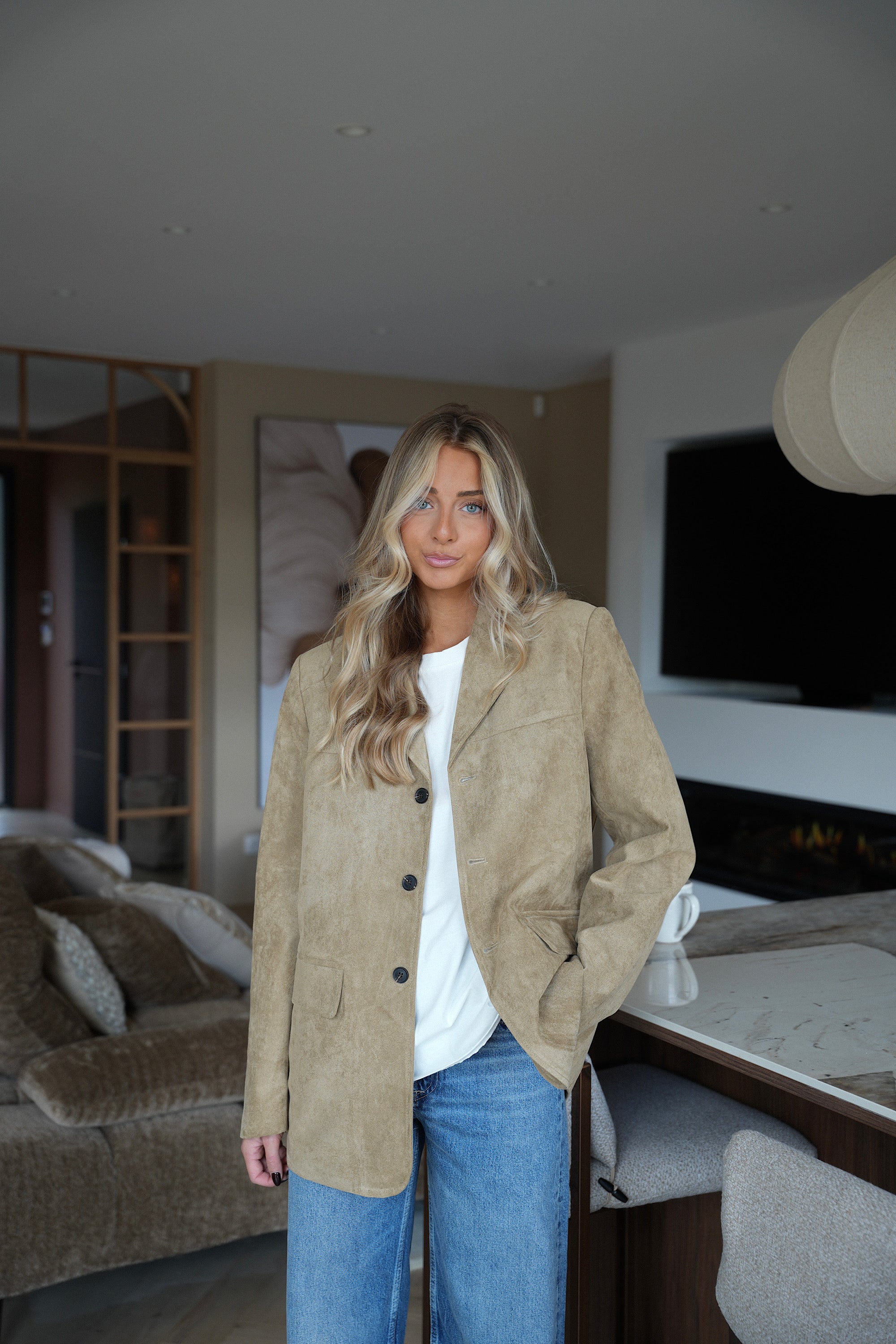 Blazer Suédé Trecy - Beige