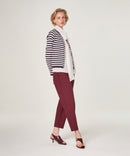 Chaleco de rayas con manga raglán - Violeta berenjena - Mujer