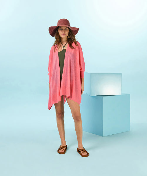 Chaleco abierto Fuzzy - Rosa melocotón - Mujer