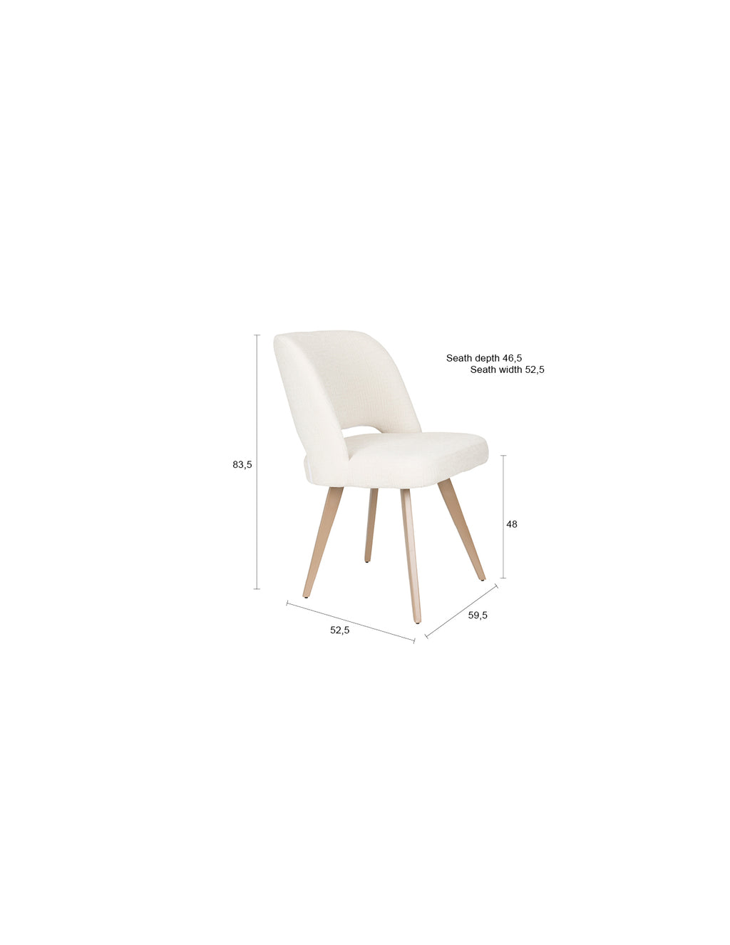Yves - Dining Room Chair - Polyester - White/Beige