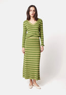 Falda larga Fancy Evasee - Verde pistacho - Mujer