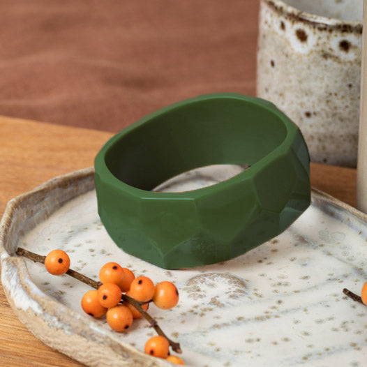 Marlon Resin Bangle - Khaki