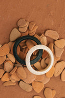 Raffia Sanna bangle - Ecru & Black