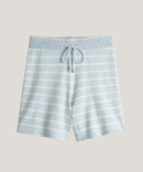 Shorts de punto a rayas - Rayas grises - Mujer