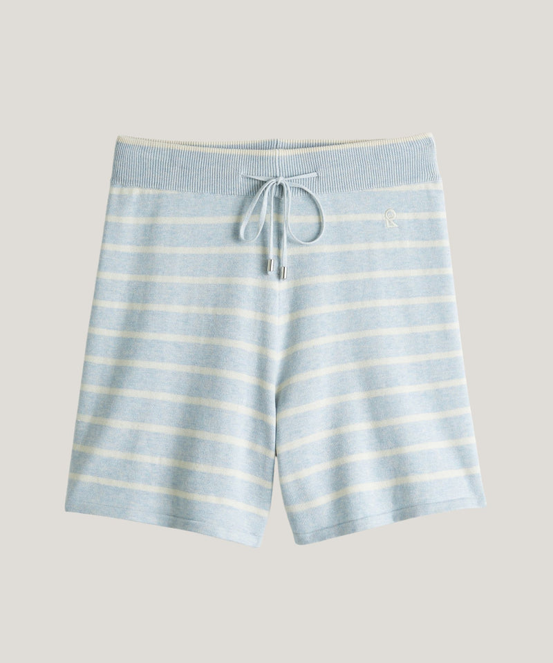 Shorts de punto a rayas - Rayas grises - Mujer