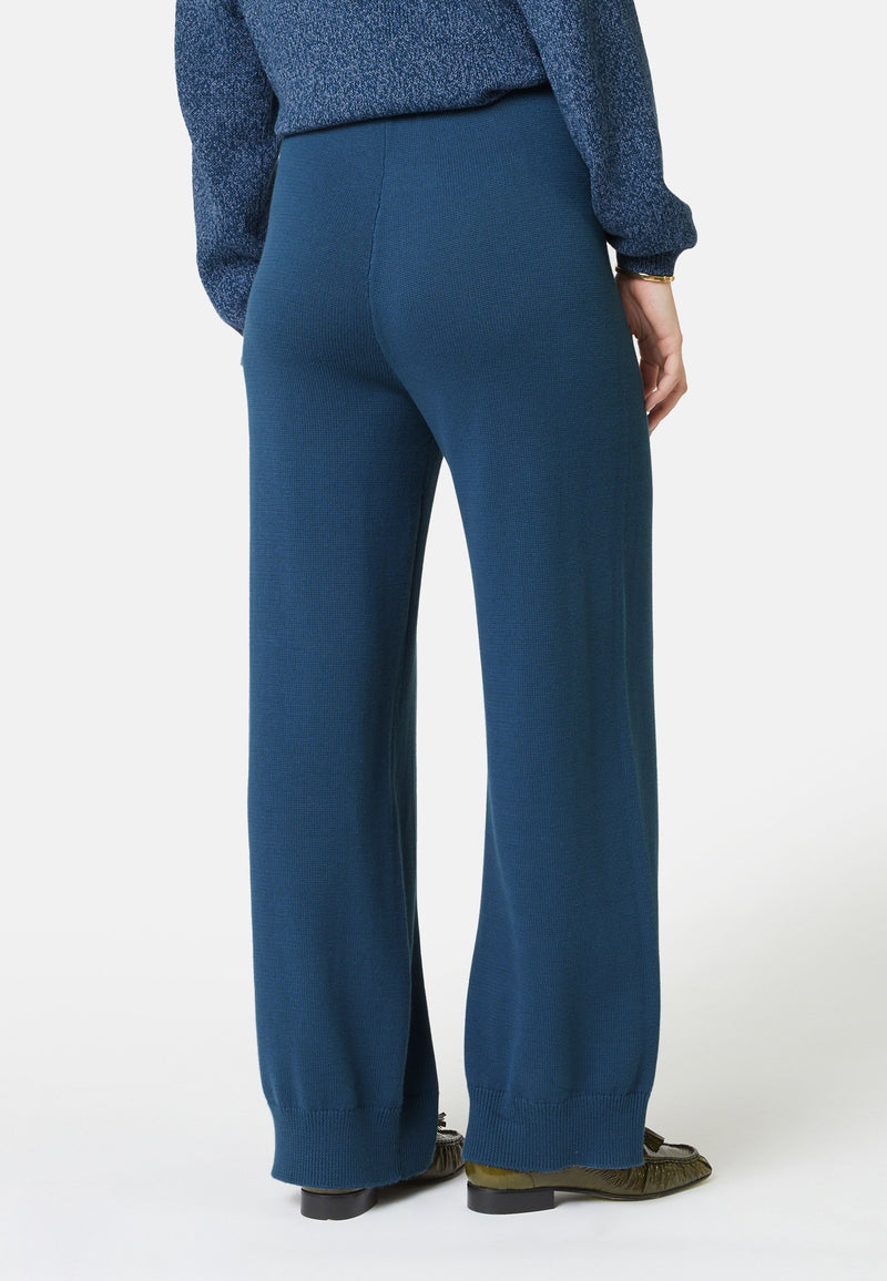 Pantalon Droit Cordon Serrage - Bleu Petrole - Femme