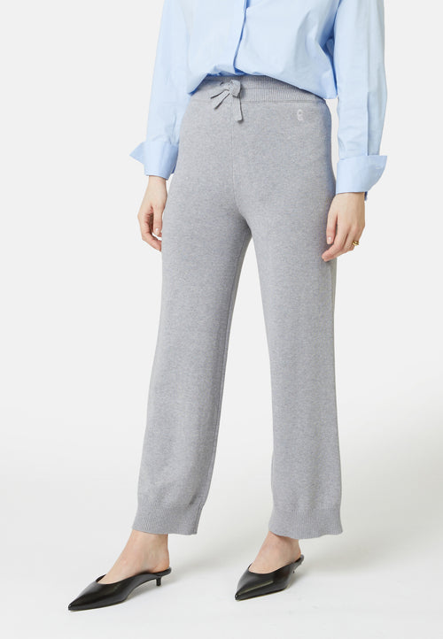 Pantalon Droit Cordon Serrage - Gris Clair - Femme