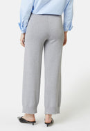 Pantalón recto con cordón - Gris claro - Mujer