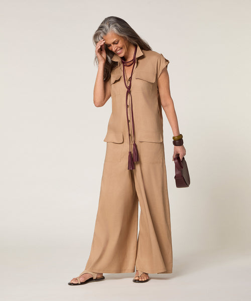 Mono pantalón - Beige oscuro - Mujer