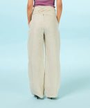 Pantalón de lino - Beige - Mujer