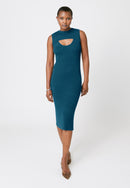 Robe Ouverte - Bleu Paon - Femme