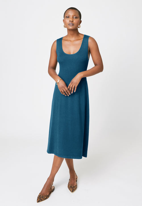 Robe - Bleu Paon - Femme