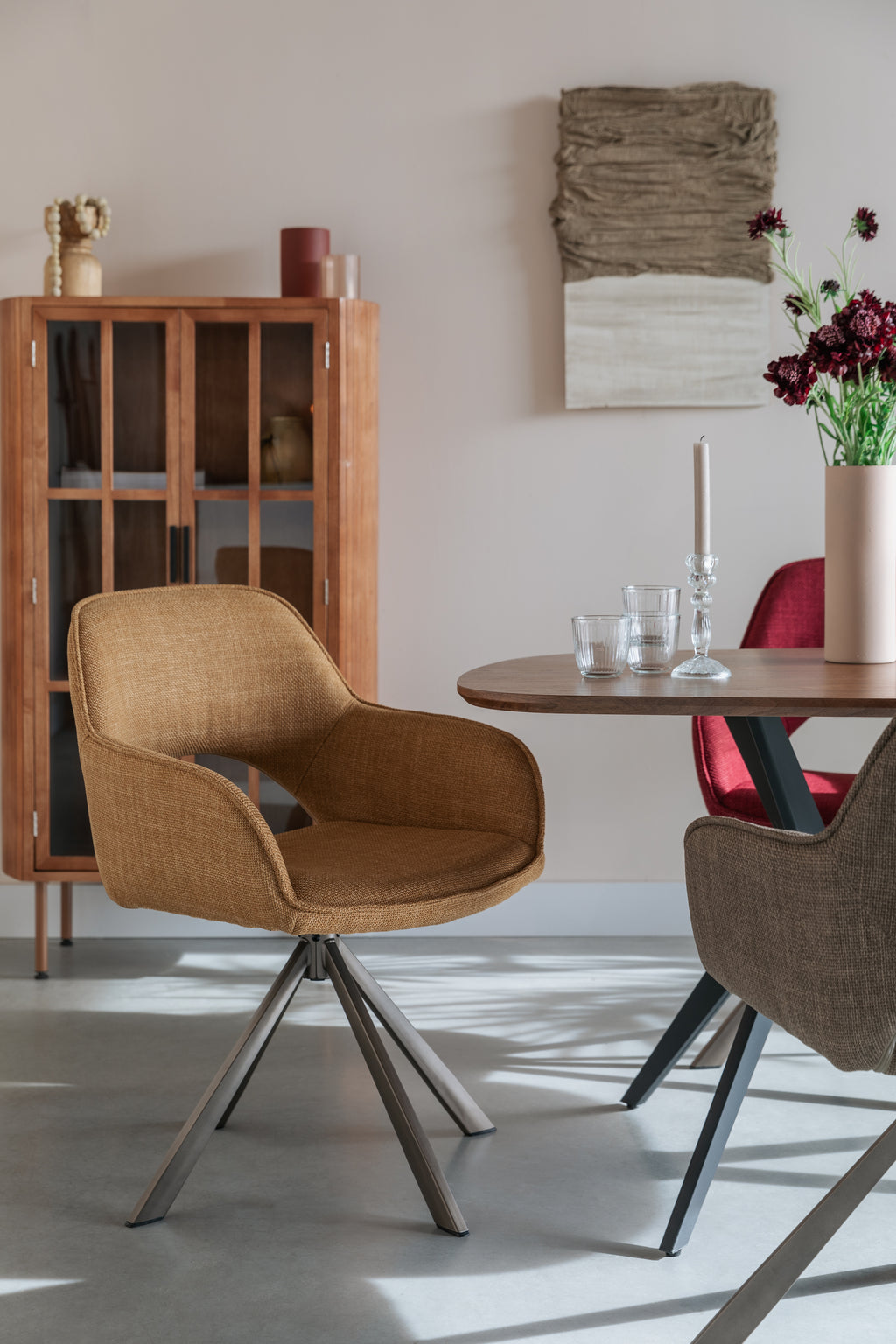 Toye - Dining Chair - Polyester - Ochre/Yellow
