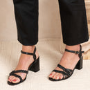Chrysi High Heel Sandal - Black