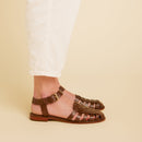 Sandale Talon Plat Paige - Chataigne