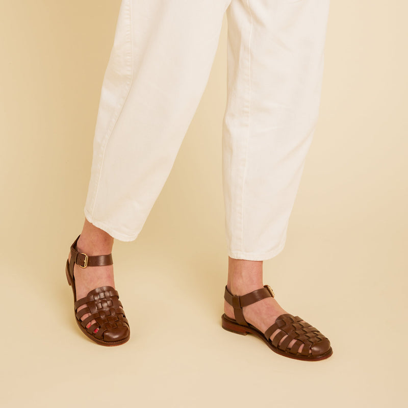 Sandale Talon Plat Paige - Chataigne