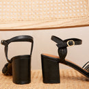 Sandale Talon Haut Krysta - Noir