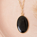 Pernille Long Necklace - Golden Obsidian