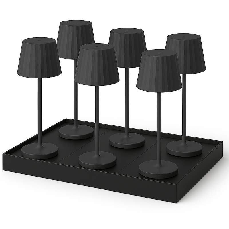 Cordless Table Lamp - 6X Abby Black