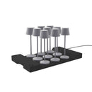 Lot De 9 Lampes De Table - Emily Grey + Plateau De Chargement