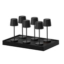 Lot De 6 Lampes De Table - Kelly Mini Black + Plateau De Chargement