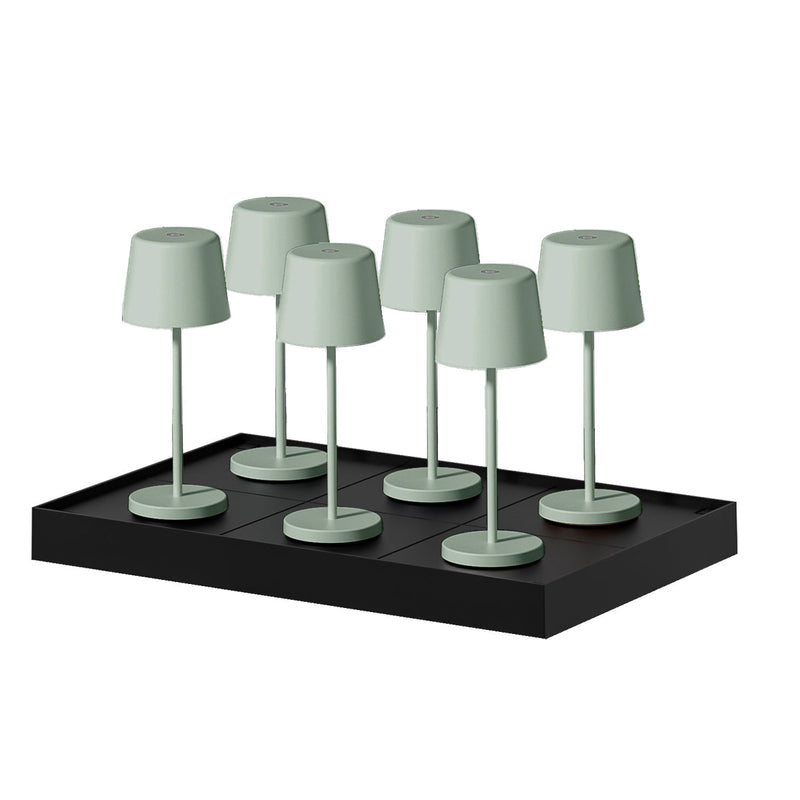 Lot De 6 Lampes De Table - Kelly Mini Olive + Plateau De Chargement