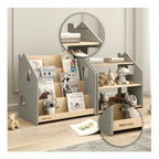 Bibliothèque & Étagère À Jouets Duo – Blanc & Gris