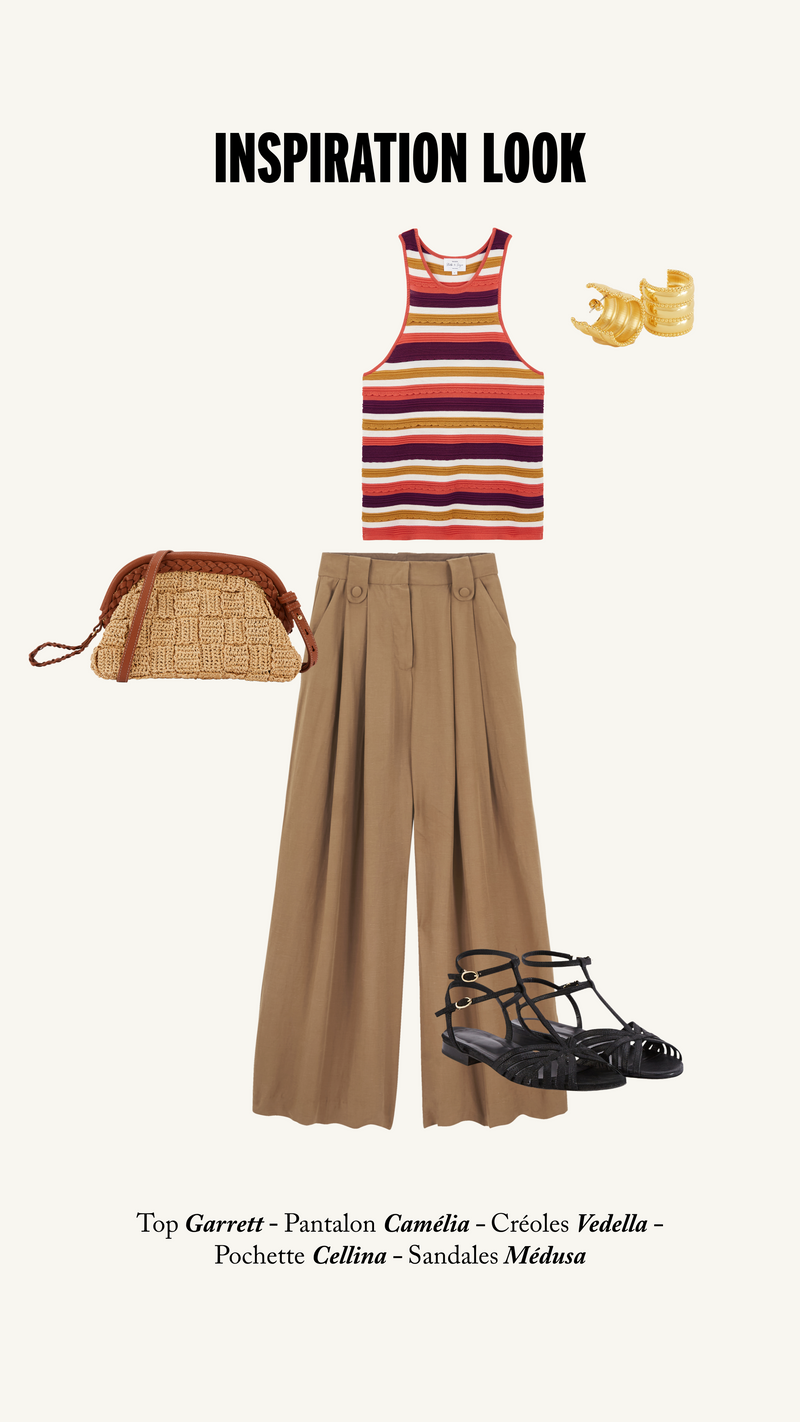 Top Garrett Rayé Terracotta