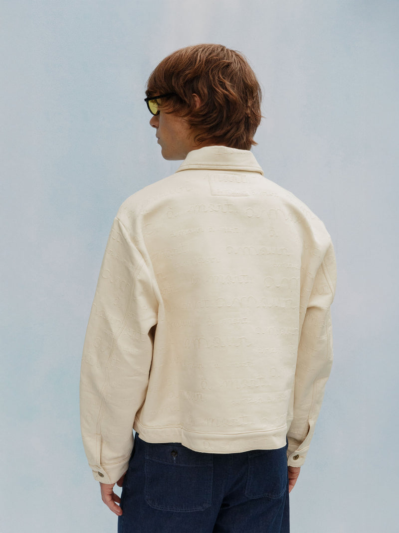Veste unisexe AMOUR jacquard écru