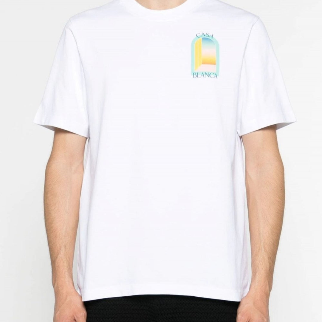 Casablanca - Camiseta L'Arche Gradient Pastel SS23 - Blanco