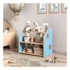Bibliothèque & Étagère À Jouets Duo – Bleu Clair & Rose