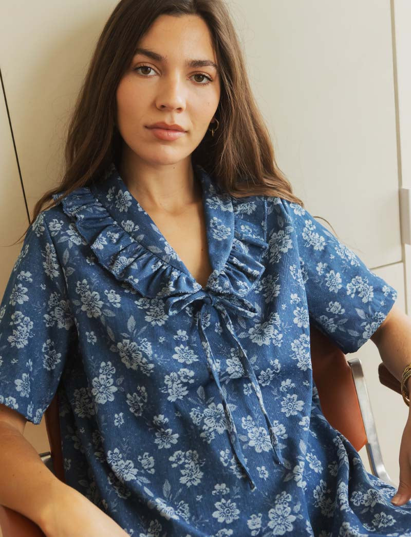 Robe Fleurie Navi