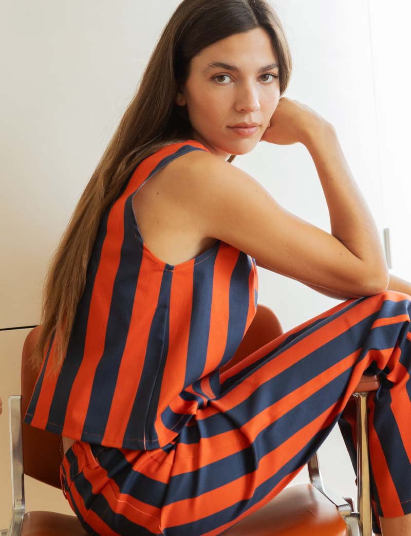 Jeans A Righe Blu Navy & Arancione Aldo