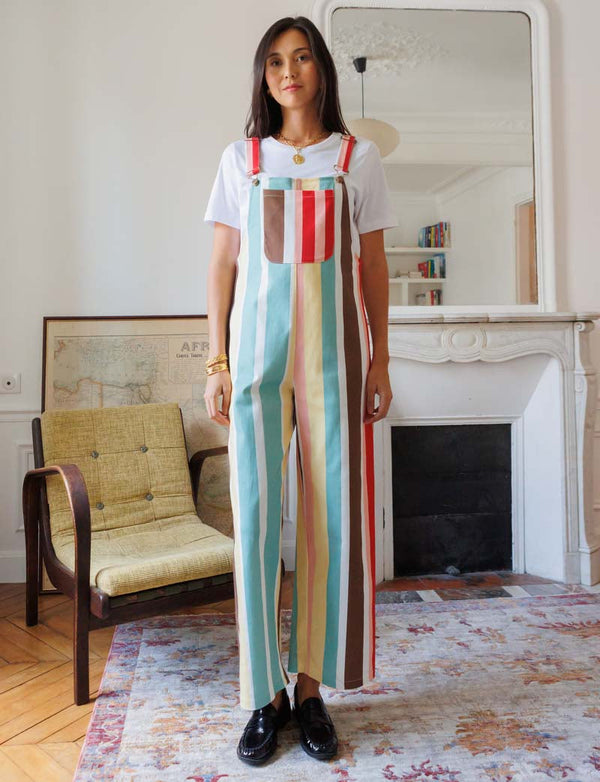 Bunt Gestreifte Latzhose Roey