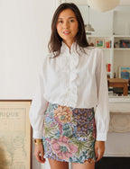 Bloemenjacquard Rok Josiane