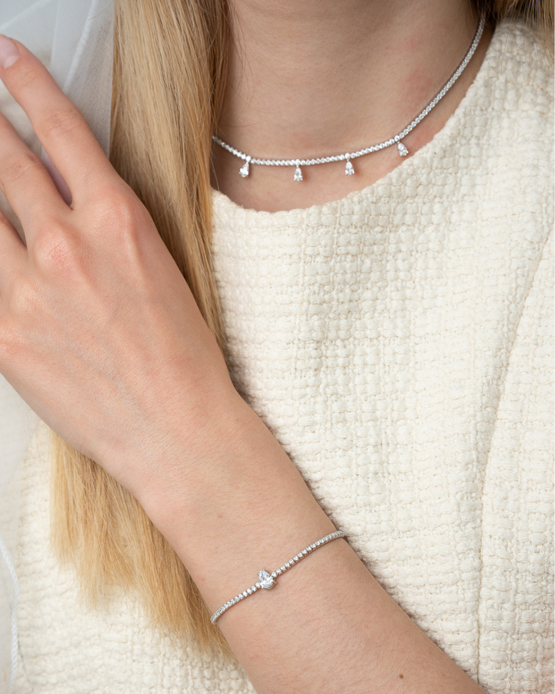 Bracelet Tennis Éclat - Blanc