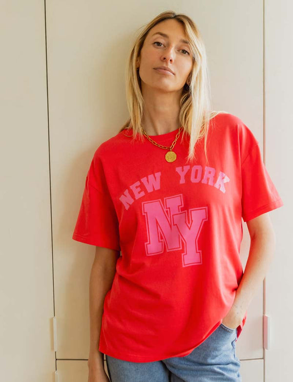 T-Shirt Rot & Rosa New York