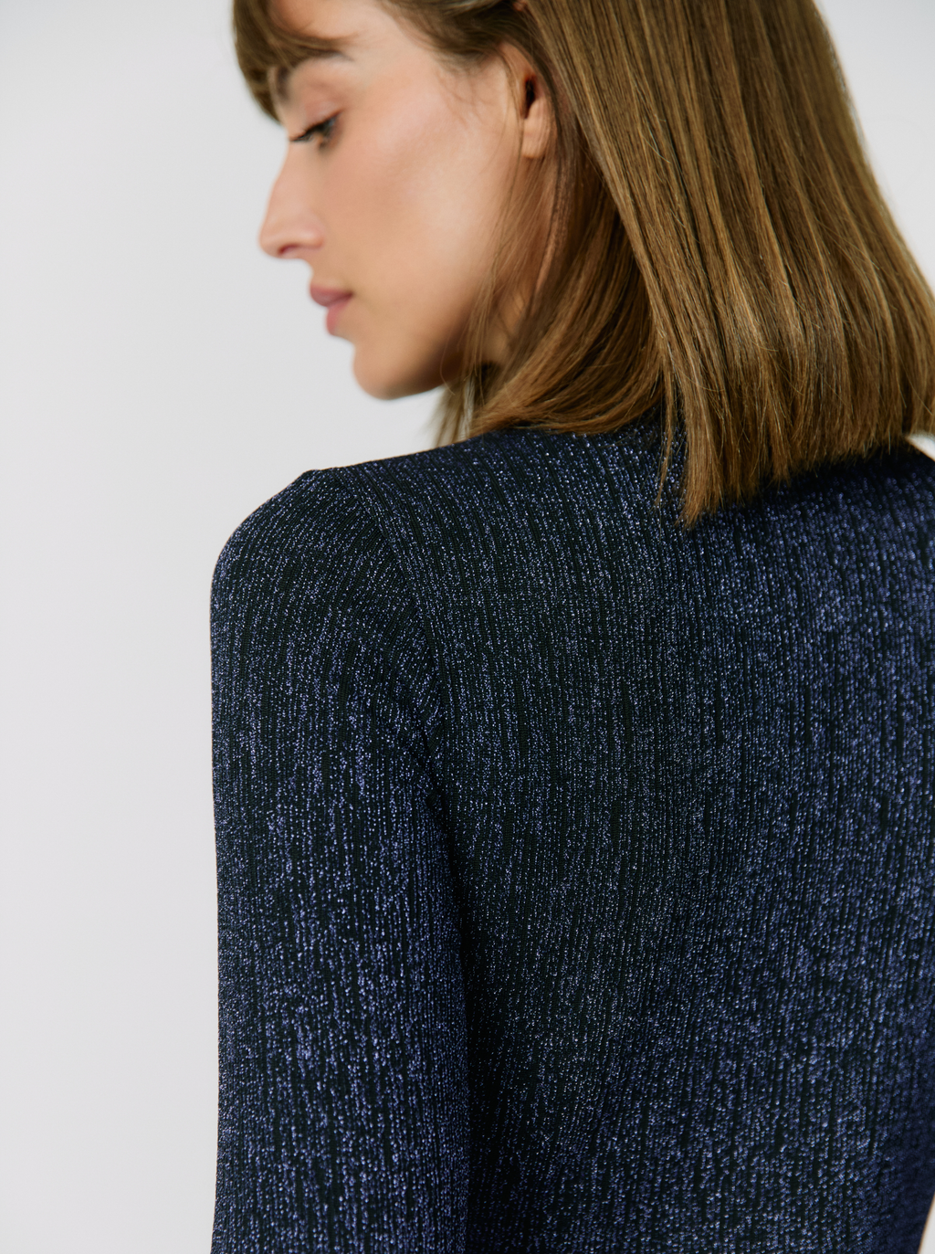 Robe Sparkle Blue Mini Manches Longues