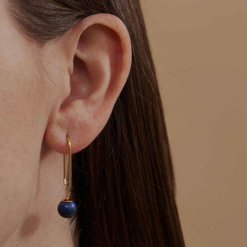 Boucles D'Oreilles - Stone Drop - Bleu