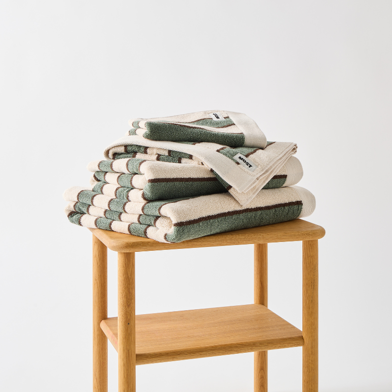Bath Towel - Green Stripes