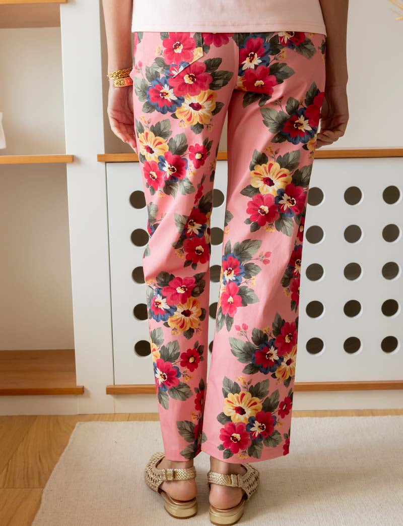 Rosa Blommiga Jeans Jony
