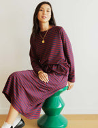 Jupe Marine & Bordeaux Yago