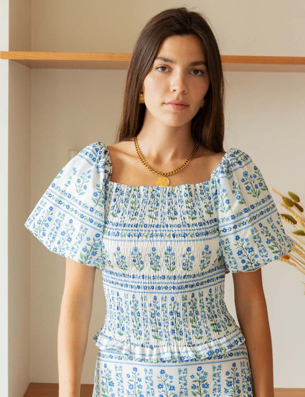 Top Blu Floreale Gael