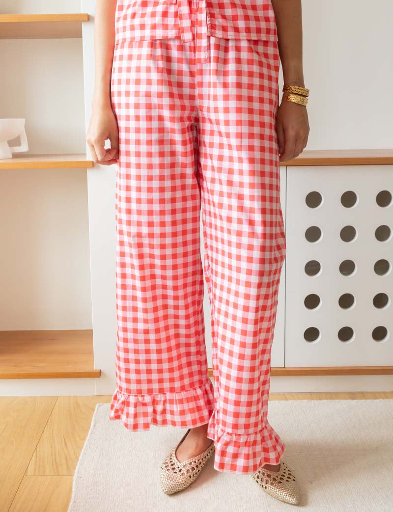 Pantalon Vichy Rouge Gasty