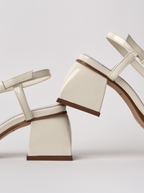 Sandales Square Crush White talons carrés
