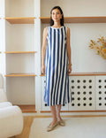Robe À Rayures Blanches & Marine Juana