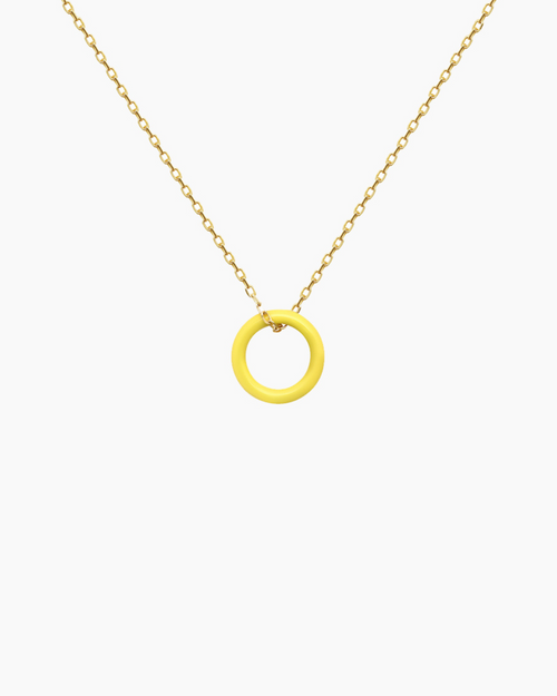 Collier Enamel Cercle Jaune